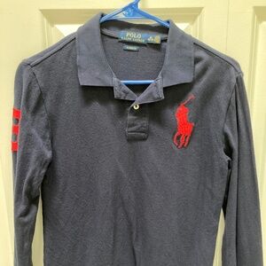 Polo Ralph Lauren boys medium (10-12)  navy blue long sleeve polo shirt